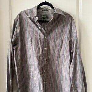 Eddie Bauer Men’s Tall L Striped Button-Down Shirt | Wrinkle-Resistant